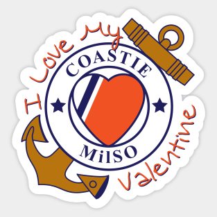 Love My Coastie Valentine Sticker